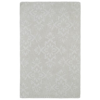 (>_<)  Trends Ivory Damask Wool Rug (9'6 x 13'6)