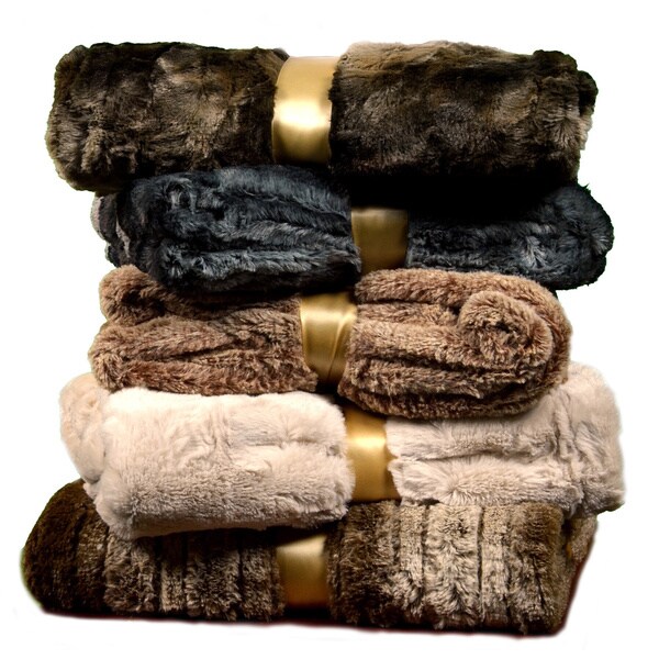 Brielle Faux Fur Reversible Throw Overstock™ Shopping Great Deals
