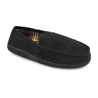 Muk Luks Men's Black Corduroy Moccasins