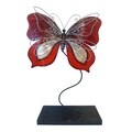 Handcrafted Red Standing Butterfly Sculpture (Philippines)