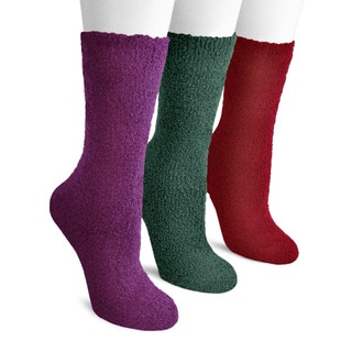 MUK LUKS Women's Three-Pair Pack Nonskid Crew Aloe Socks-Image