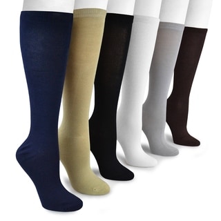 Muk Luks Women's Bamboo Rayon Under-the-Knee Socks (6 Pairs)-Image