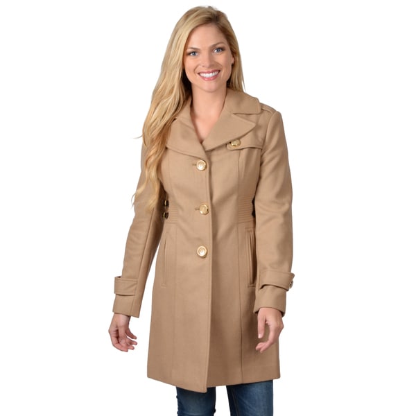 Kenneth Cole Women's Single Breasted Button Front Coat
