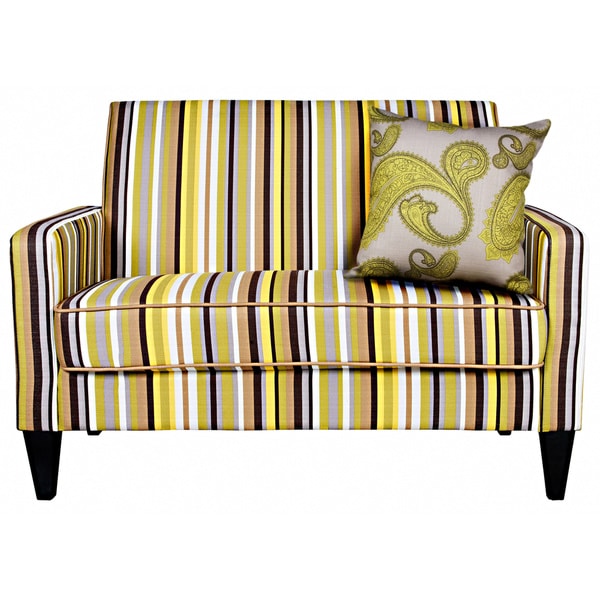 angeloHOME Sutton Sunflower Yellow Stripe Loveseat Overstock Shopping Great Deals on