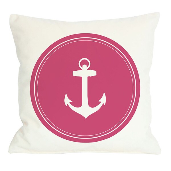 Polka Dot Back Anchor Throw Pillow