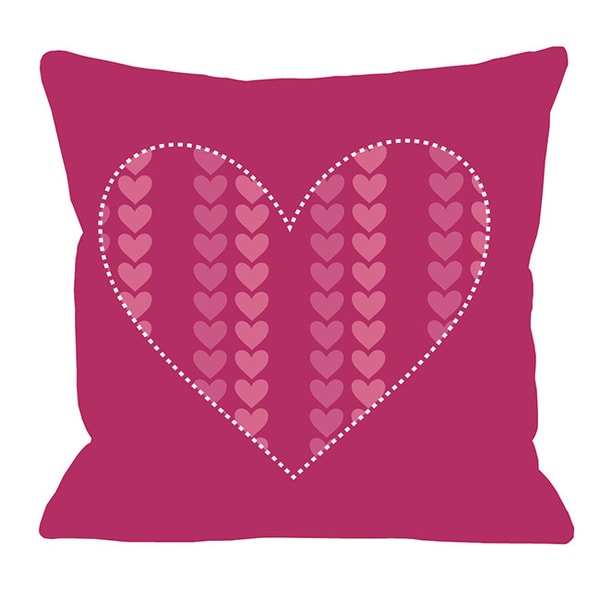 Repeating Heart  Throw Pillow