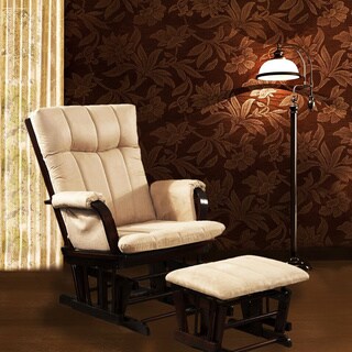 Buy Online Artiva USA Mocha Microfiber Cushion Glider and Ottoman