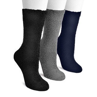 MUK LUKS Women's Three-Pair Pack Crew Dot-Sole Aloe Socks-Image