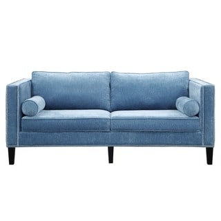 Great Prices Cooper Blue Velvet Sofa