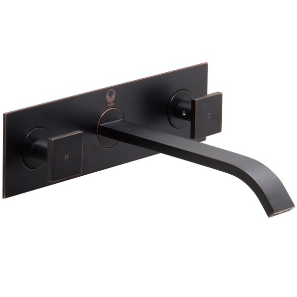 Vigo Titus Antique Rubbed Bronze Finish Dual Lever Wall Mount Faucet ...
