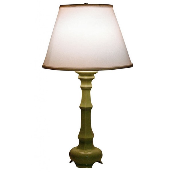 Light Green Tripod Column Ceramic 1-light Table Lamp