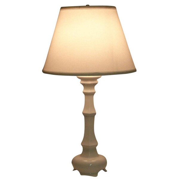 White Tripod Column Ceramic 1-light Table Lamp