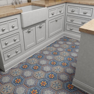 See Reviews SomerTile Hextile Basilica Sere Porcelain Decor Floor and Wall Tile (1 Each)
