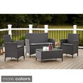 Cosco Outdoor Jamaica 4-piece Resin Wicker Conversation Set
