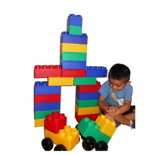 Jumbo Blocks Big City with Wheels 40-piece Play Set