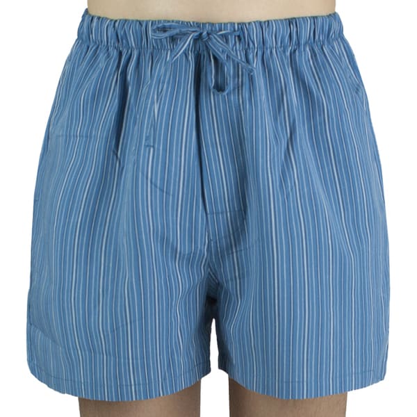 Leisureland Men's Blue Striped Cotton Pajama Shorts - 15750981 - Overstock.com Shopping - Big 