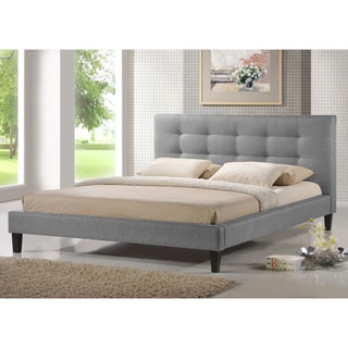 For sale Baxton Studio Quincy Grey Linen Platform Bed - King Size