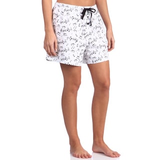 Leisureland Women's Music Notes Cotton Knit Pajama Boxer Shorts-Image