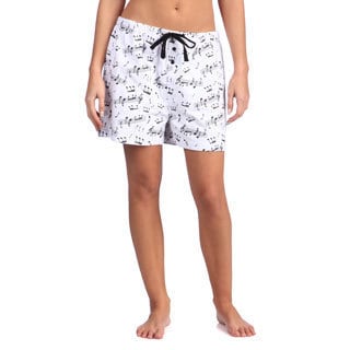 Leisureland Women's Music Notes Cotton Flannel Boxer Shorts-Image