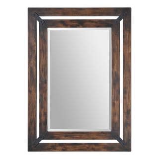 --->  'Maverick' Rectangular Aged Wood Frame Mirror