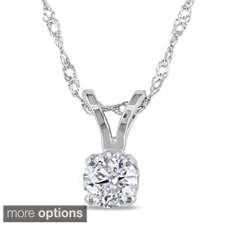 Miadora 14k Gold 1/4ct TDW Diamond Solitaire Necklace (J-K, I2-I3)