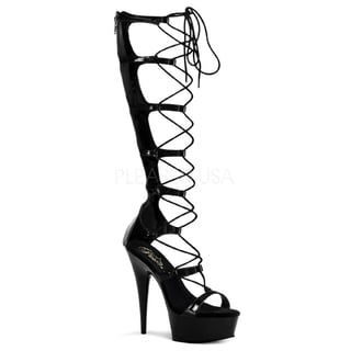 Pleaser Women's 'Delight-698' 6-inch Stiletto Heel Lace-Up Sandal