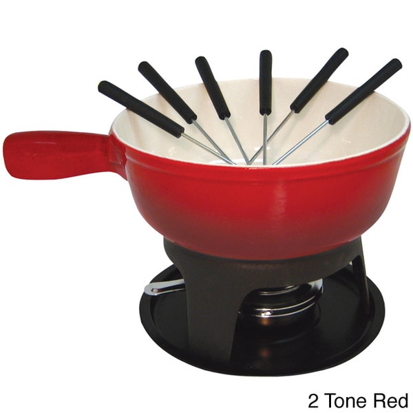 Le Cuistot Enameled 8.25-inch Cast-iron Cheese Fondue Set