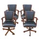 Hathaway Kingston Walnut Poker Table Arm Chair - Set of 4