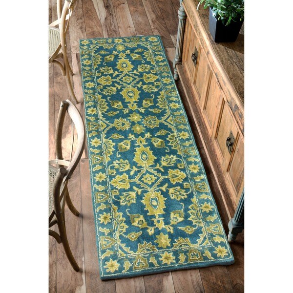 nuLOOM Handmade Overdyed Floral Wool Runner Rug (2'6 x 8') 15765494