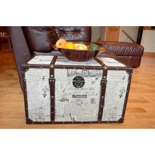 See Reviews Decorative New York Medium Wood Steamer Trunk Wooden Treasure Hope Chest