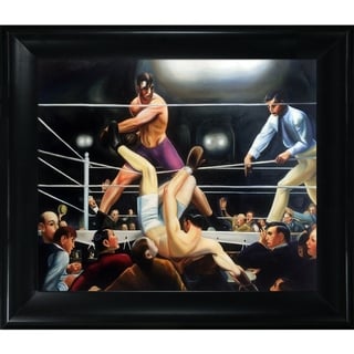 --->  George Wesley Bellows 'Dempsey and Firpo' Hand Painted Framed Canvas Art