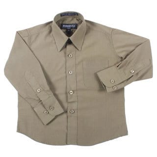 Ferrecci Boys Slim Fit Olive Collared Formal Shirt-Image