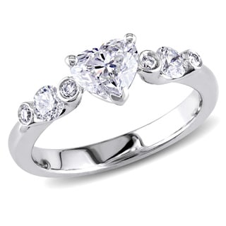 Miadora Signature Collection 18k White Gold 1 1/6ct TDW Heart Diamond Ring (G-H, SI1-SI2)