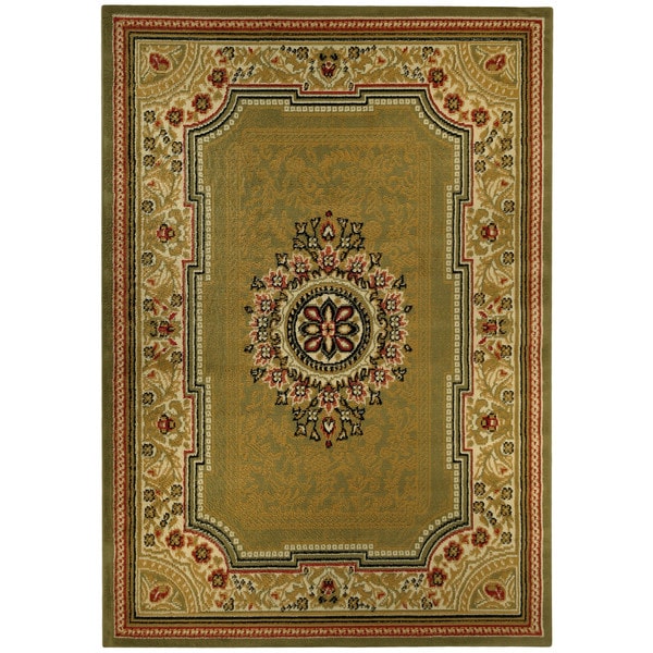 Medallion Traditional Sage Green Area Rug (8'2 x 9'10) Overstock