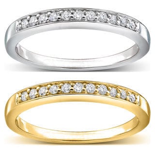 Annello 14k Gold 2 mm 1/10ct TDW Pave-set Diamond Band (H-I, I1-I2)