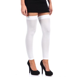 Hustler White Footless Sheer Thigh Highs (Set of 2)-Image