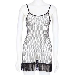 Click to Enlarge for Hustler Black Fringe Bottom Fishnet Dress (One size) Hustler Black Fringe Bottom Fishnet Dress (One size)-Image