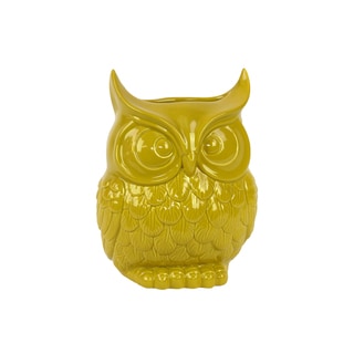 Yellow Ceramic Owl 