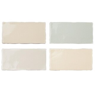 @@@ >  SomerTile 3x6-in Artic Craquelle Mix Cermaic Wall Tile (Case of 16)