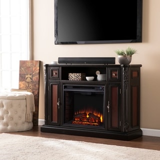 Best Shopping Upton Home Ellis Ebony Media Console/ Stand Electric Fireplace