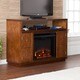 Upton Home Hepburn Brown Media Console/ Stand Electric Fireplace