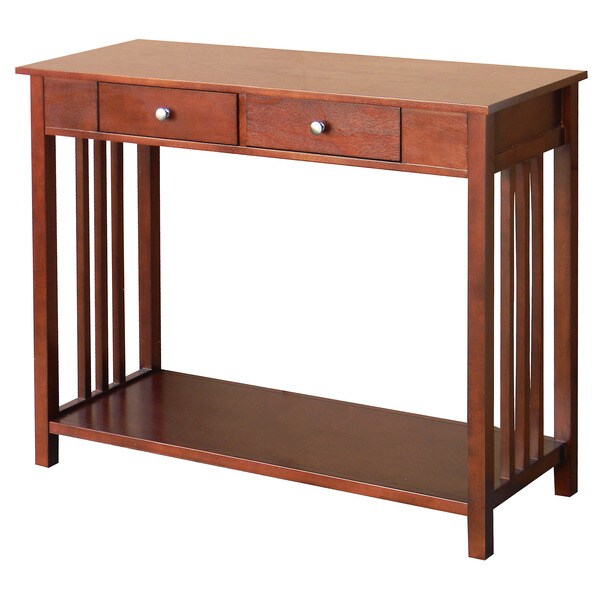 Hollydale Chestnut Mission Style Console Table - 15782616 - Overstock ...