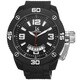 Joshua & Sons Men's Bold Quartz Date Etched Sunray Dial PU Strap Watch