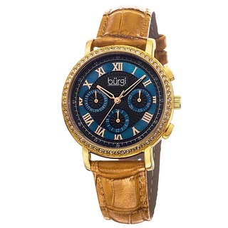 Burgi Ladies Swiss Quartz Multifunction Genuine Leather Strap Watch