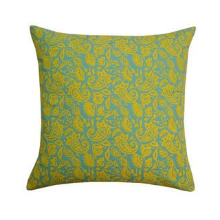 20 x 20-inch Aqua Petit Paisley Throw Pillow