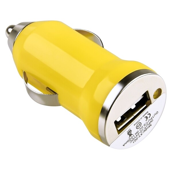 INSTEN Yellow USB Mini Car Charger Adapter for Apple iPhone 4/ 4S/5/ 5S/ 6