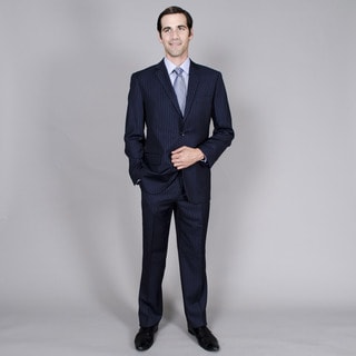 Men's Navy Stripe 2-button Suit-Image