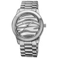 Vernier Women's Boyfriend Silver Zebra Glitter Dial Quartz Watch