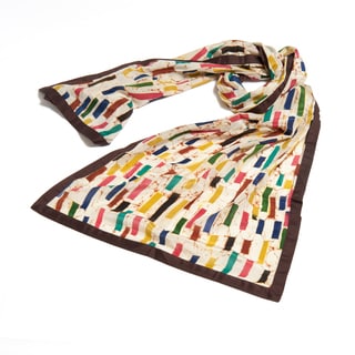 Tuity Fruity Block Batik Silk Stole (India)-Image