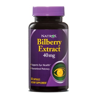 Natrol Bilberry Extract 40mg Dietary Supplement (60 Capsules)-Image